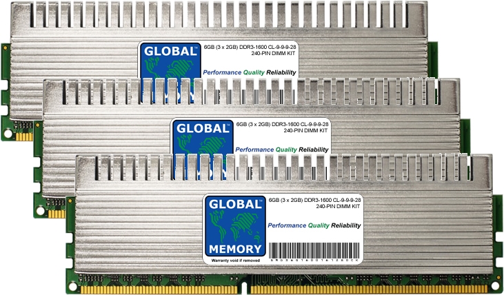 6GB (3 x 2GB) DDR3 1600MHz PC3-12800 240-PIN OVERCLOCK DIMM MEMORY RAM KIT FOR ADVENT DESKTOPS